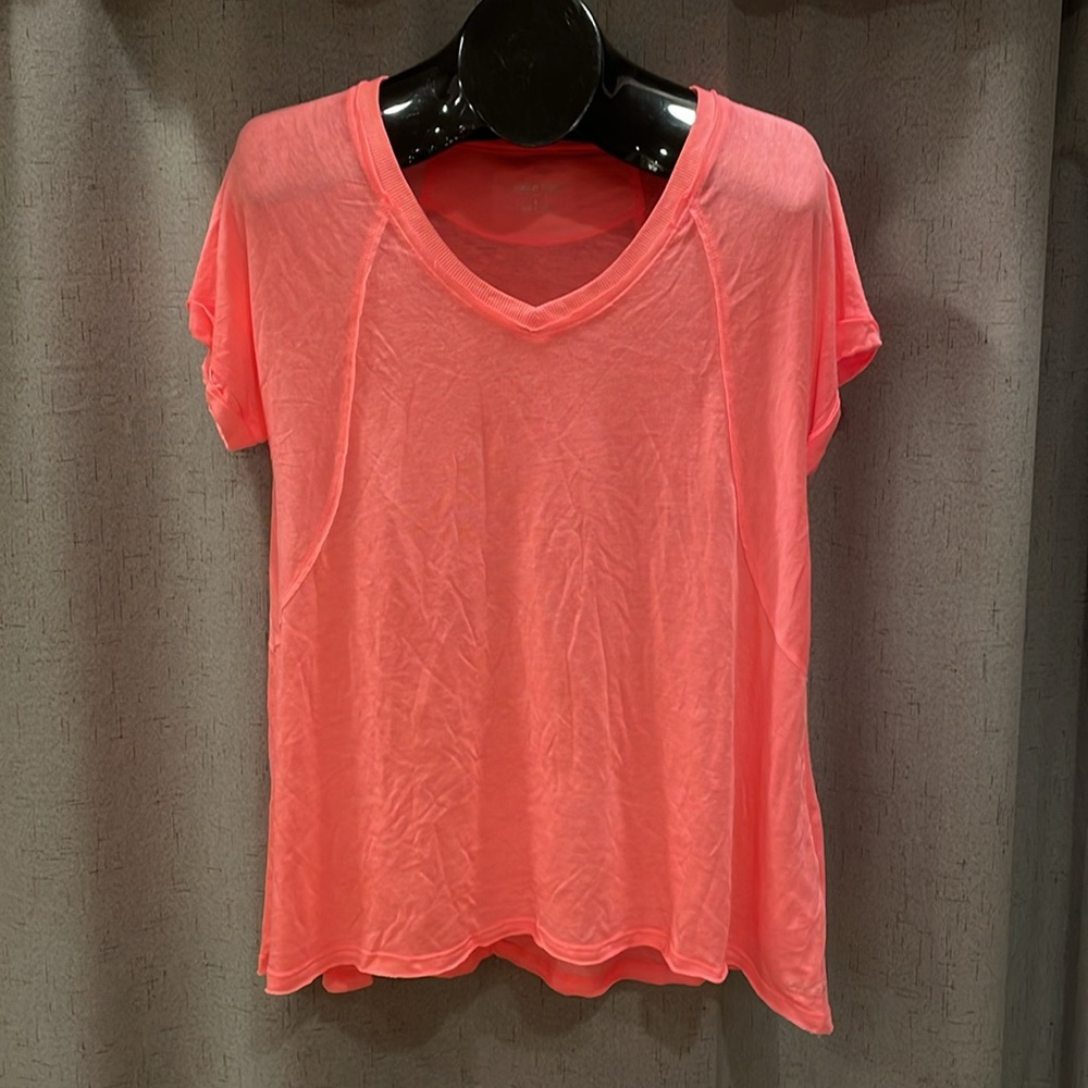 NWT Calvin Klein performance workout top V-neck short sleeve size large L pink